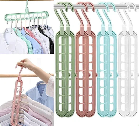 Colgador De Ropa 9 en 1 - Pack de 5 Colgadores (45 prendas)