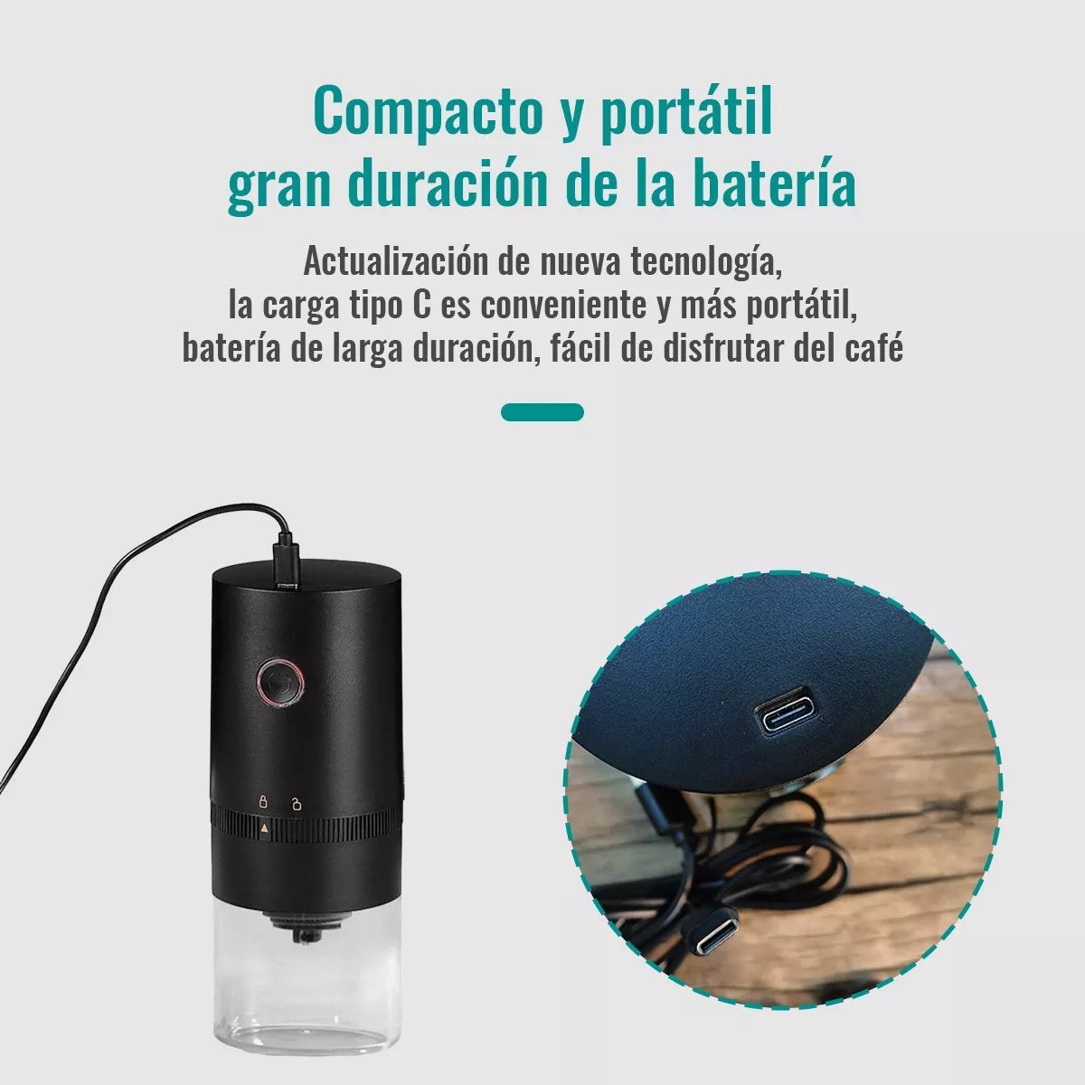 CoffeeGrinder E™ Molinillo Eléctrico Portátil De Café, Especias y Más